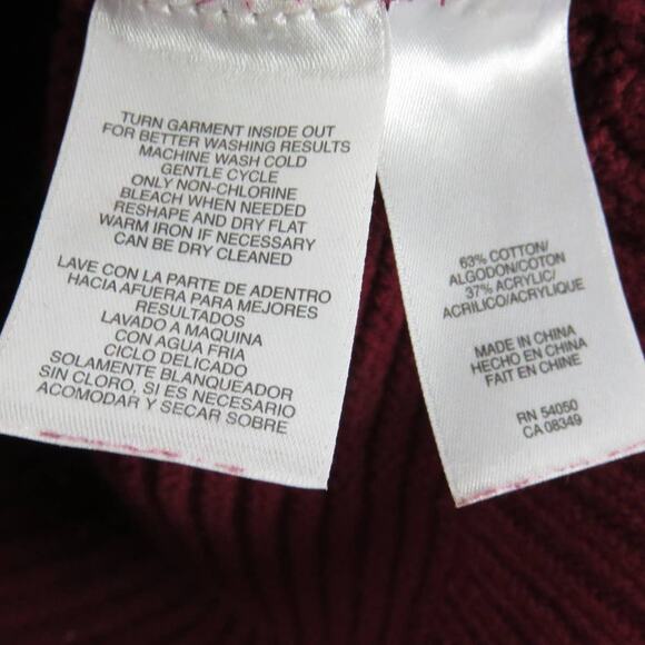 Jones New York Wine Red Shrug Neck Sweater Knit Cozycore Small Chic - Picture 6 of 7